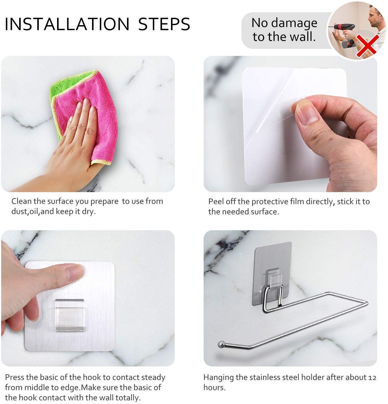 9312 Stainless Steel Drill Free Self-Adhesive Paper Roll Holder Tissue Paper Stand Towel Bar Hanger Kitchen Towel Holder for Kitchen Bathroom Toilet (Pack of 1) 9312 Stainless Steel Drill Free Self-Adhesive Paper Roll Holder Tissue Paper Stand Towel Bar Hanger Kitchen Towel Holder for Kitchen Bathroom Toilet (Pack of 1)